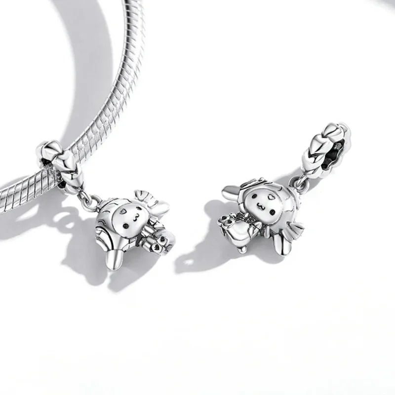 (kép) PANDORA típusú Aranyos kutya függő charm - SCC2046 - Megtekintés 4