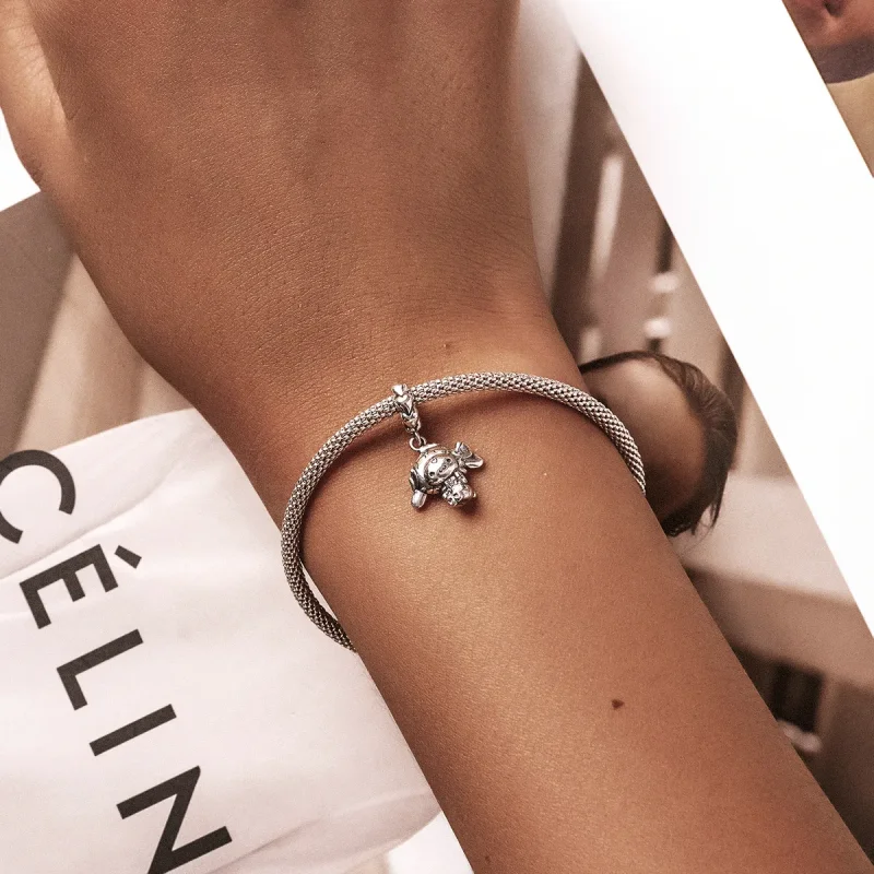(kép) PANDORA típusú Aranyos kutya függő charm - SCC2046 - Megtekintés 5