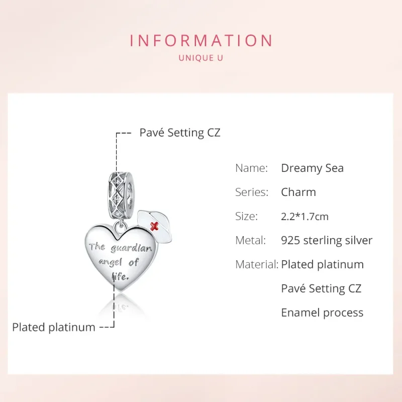 (kép) PANDORA típusú az élet őrangyala függő charm - BSC307 - Megtekintés 6