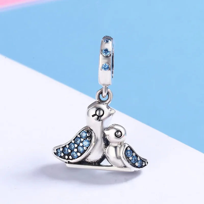 (kép) PANDORA típusú baba madár anyával függő charm - SCC426 - Megtekintés 3