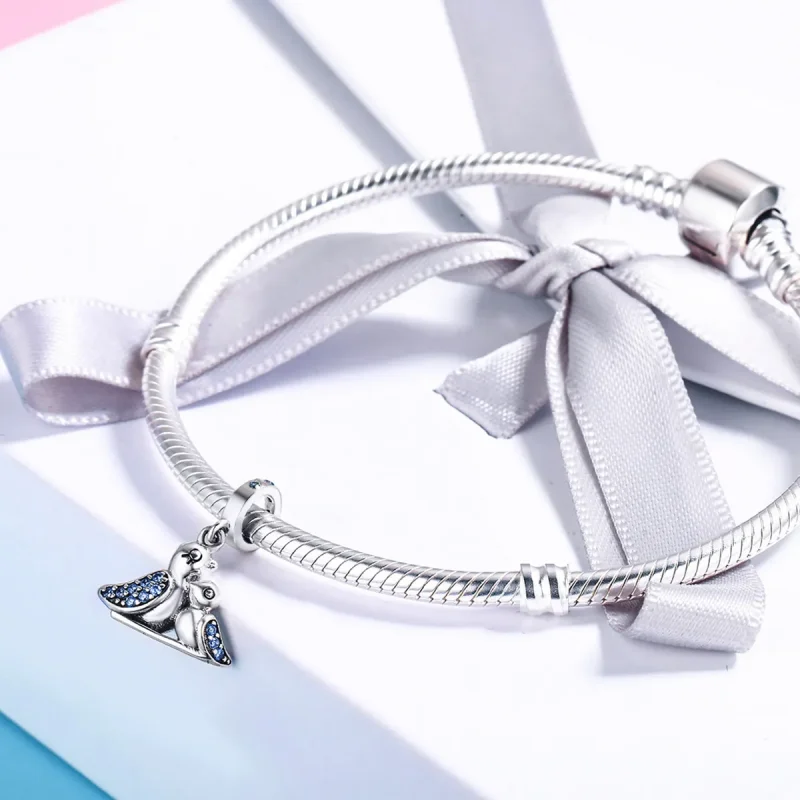 (kép) PANDORA típusú baba madár anyával függő charm - SCC426 - Megtekintés 4