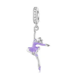 (kép) PANDORA típusú Balerina lány függő charm - SCC2394