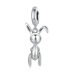 (kép) PANDORA típusú Ballon nyuszi függő charm - BSC692