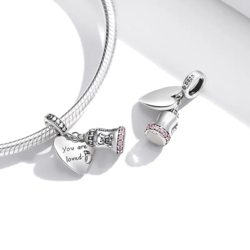 (kép) PANDORA típusú Bébi medve palack függő charm - BSC491 - Megtekintés 4