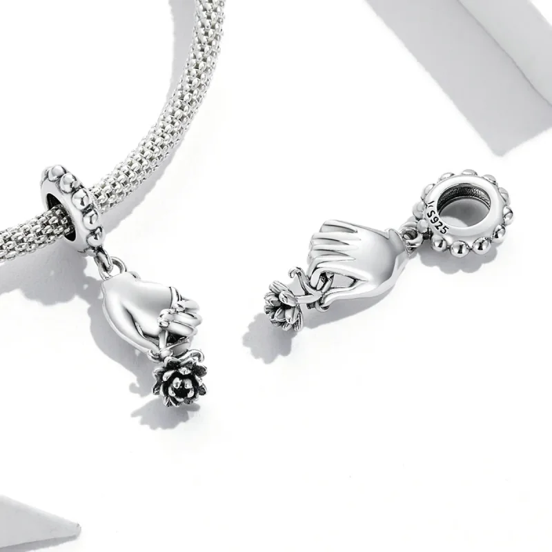 (kép) PANDORA típusú Bergamott lótusz függő charm - SCC2169 - Megtekintés 4