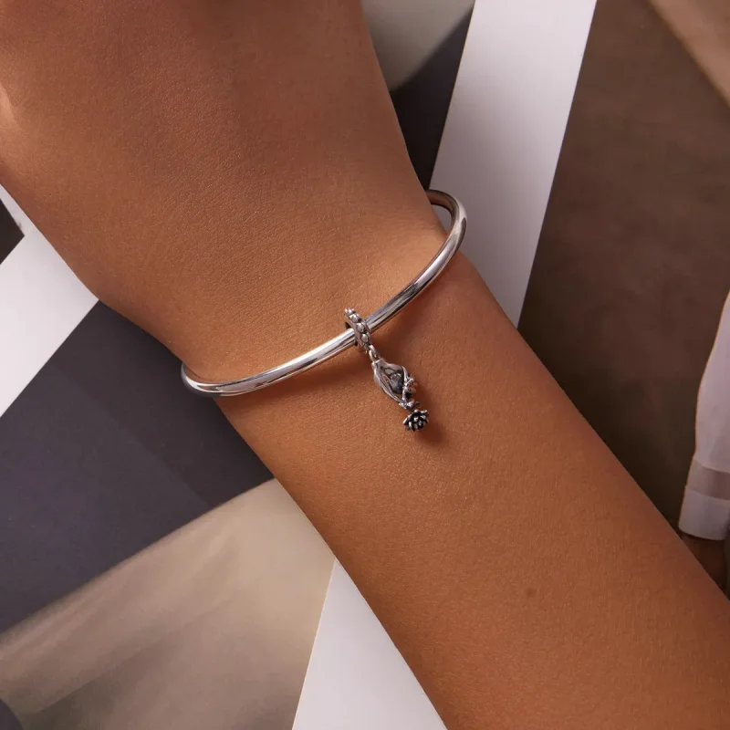 (kép) PANDORA típusú Bergamott lótusz függő charm - SCC2169 - Megtekintés 5