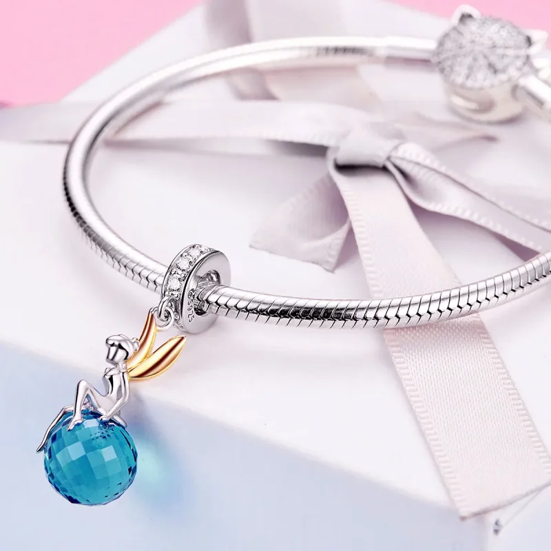 (kép) PANDORA típusú bicolor elf planet függő charm - BSC056 - Megtekintés 4