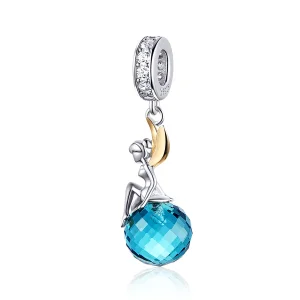 (kép) PANDORA típusú bicolor elf planet függő charm - BSC056