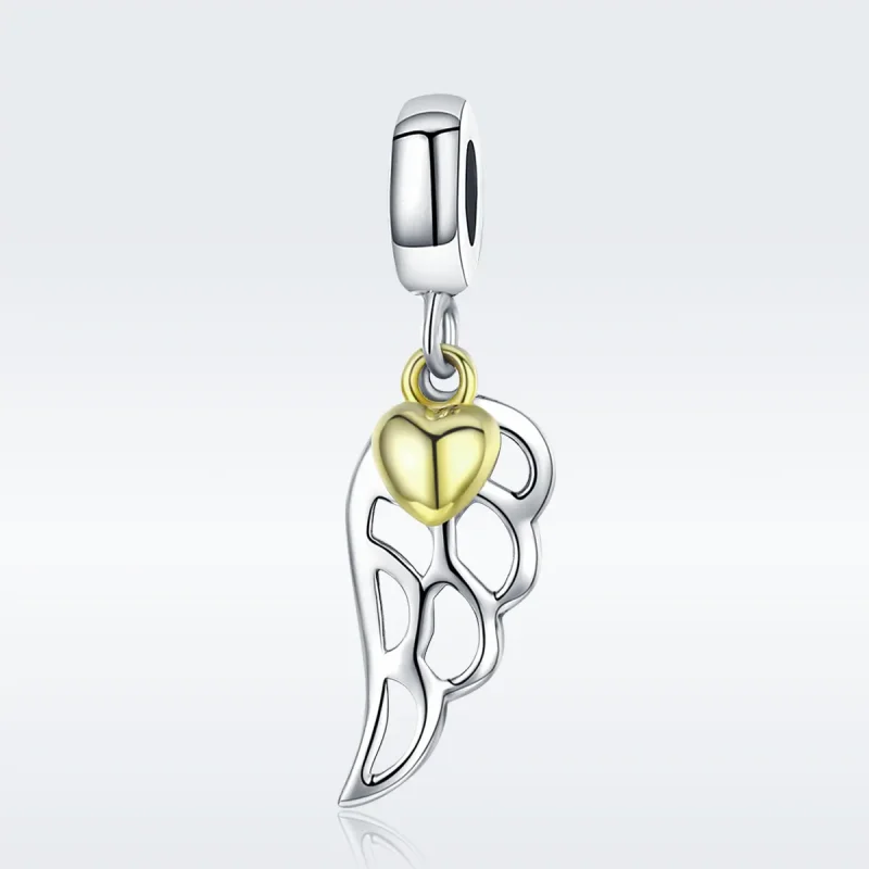 (kép) PANDORA típusú bicolor elf wings függő charm - SCC838 - Megtekintés 3
