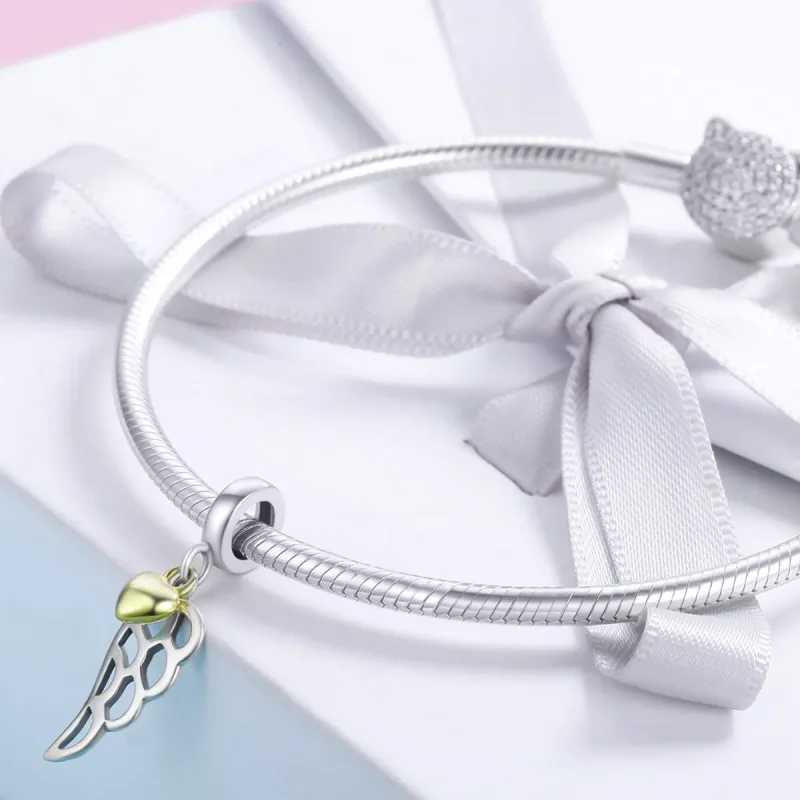 (kép) PANDORA típusú bicolor elf wings függő charm - SCC838 - Megtekintés 4