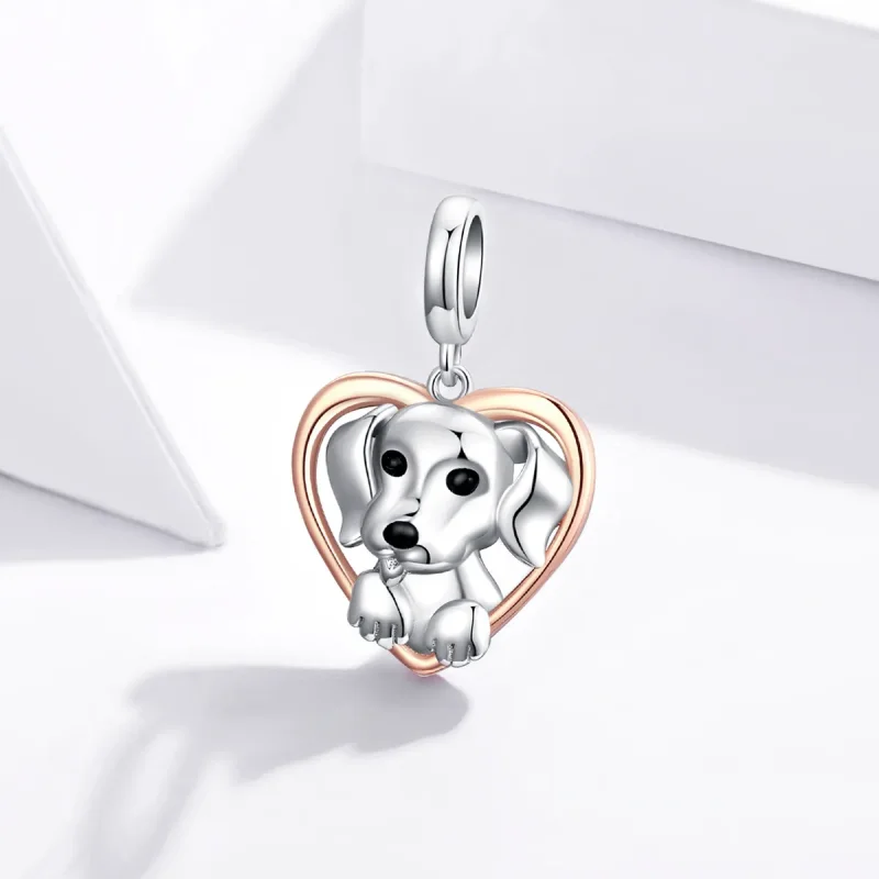 (kép) PANDORA típusú bicolor labrador kiskutya függő charm - SCC1611 - Megtekintés 2