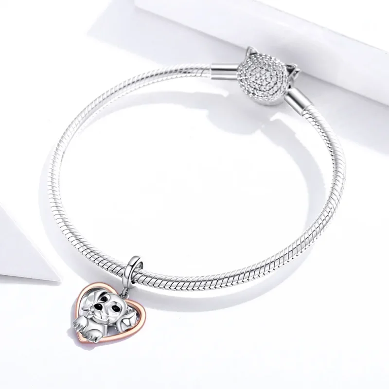 (kép) PANDORA típusú bicolor labrador kiskutya függő charm - SCC1611 - Megtekintés 3