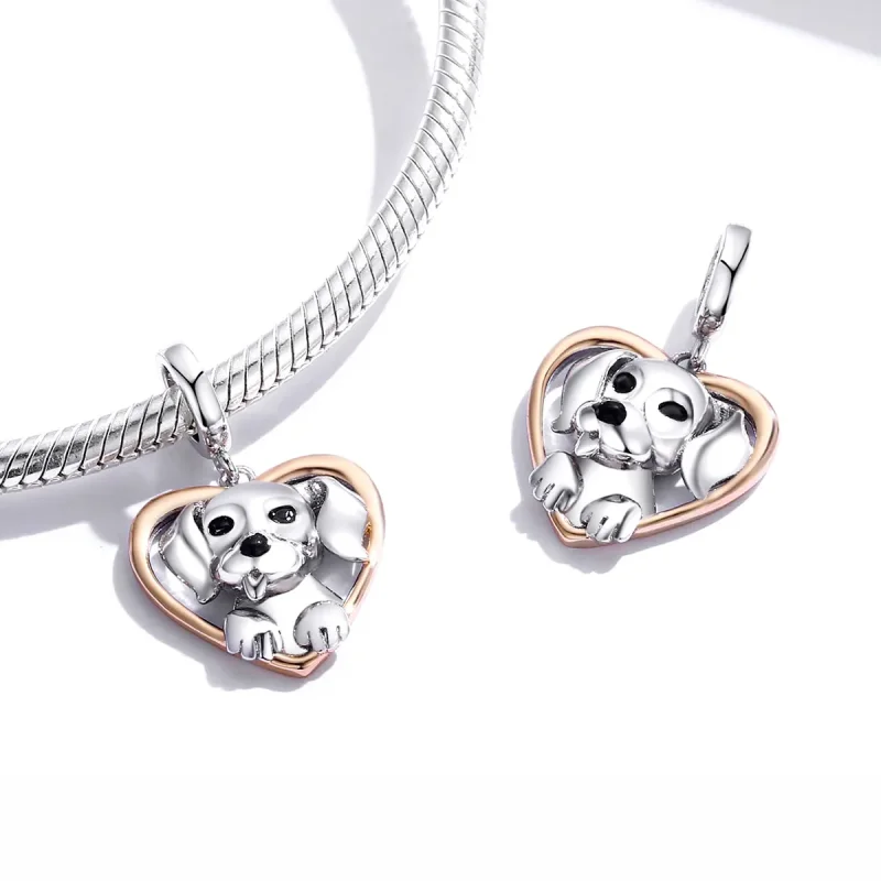 (kép) PANDORA típusú bicolor labrador kiskutya függő charm - SCC1611 - Megtekintés 4