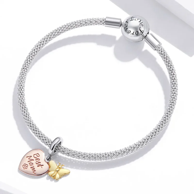 (kép) PANDORA típusú bicolor legjobb anya függő charm - SCC1792 - Megtekintés 3