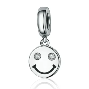 PANDORA típusú bicolor mosolygó arc függő charm - SCC258 (kép) PANDORA típusú bicolor mosolygó arc függő charm - SCC258