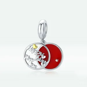 (kép) PANDORA típusú boldog új évet függő charm - SCC1718