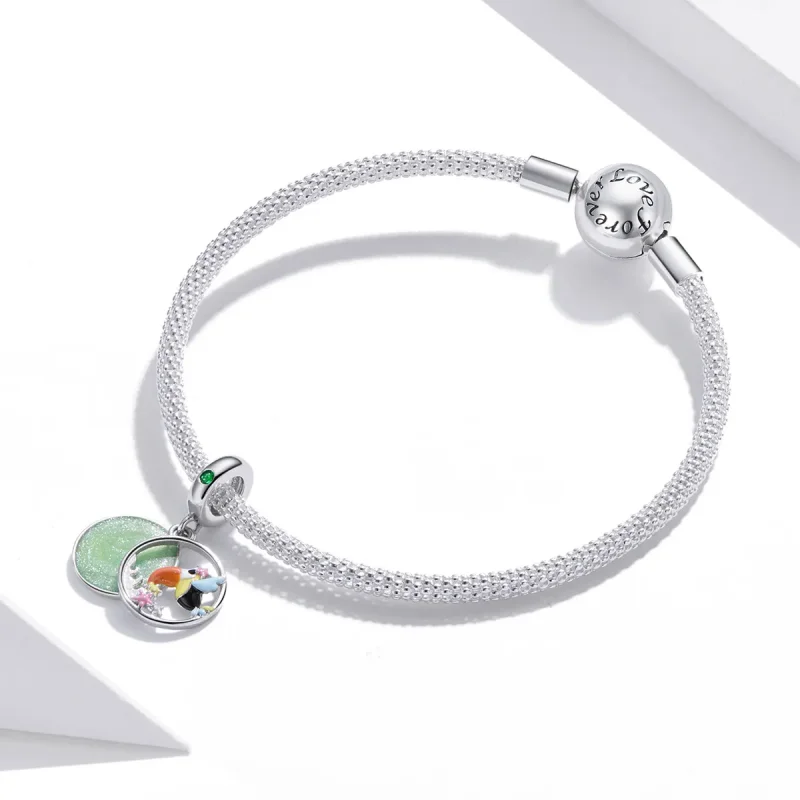 (kép) PANDORA típusú Boldog tukán függő charm - BSC449 - Megtekintés 3
