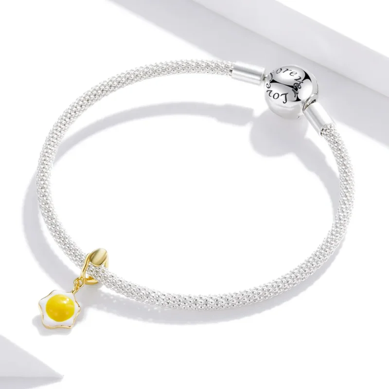 (kép) PANDORA típusú buggyantott tojás függő charm - BSC350 - Megtekintés 2