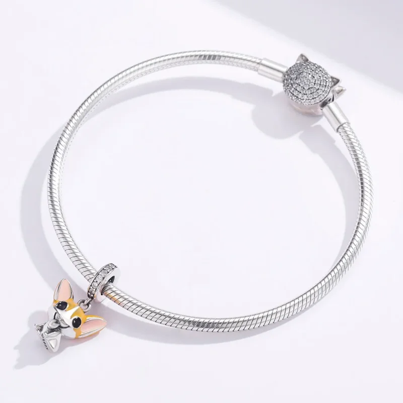 (kép) PANDORA típusú corgi függő charm - BSC078 - Megtekintés 3