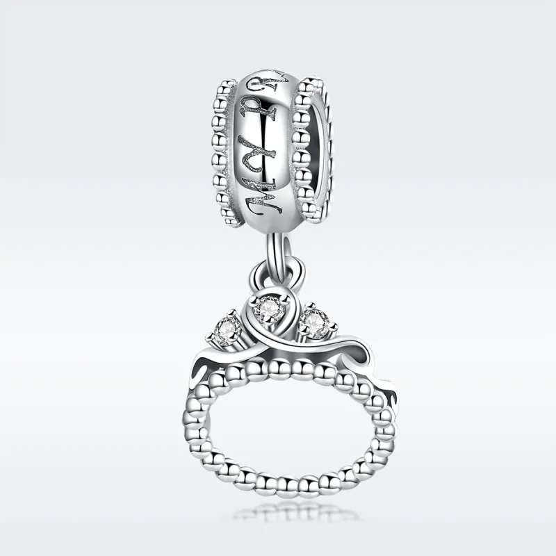 (kép) PANDORA típusú crown hercegnő függő charm - SCC739 - Megtekintés 3