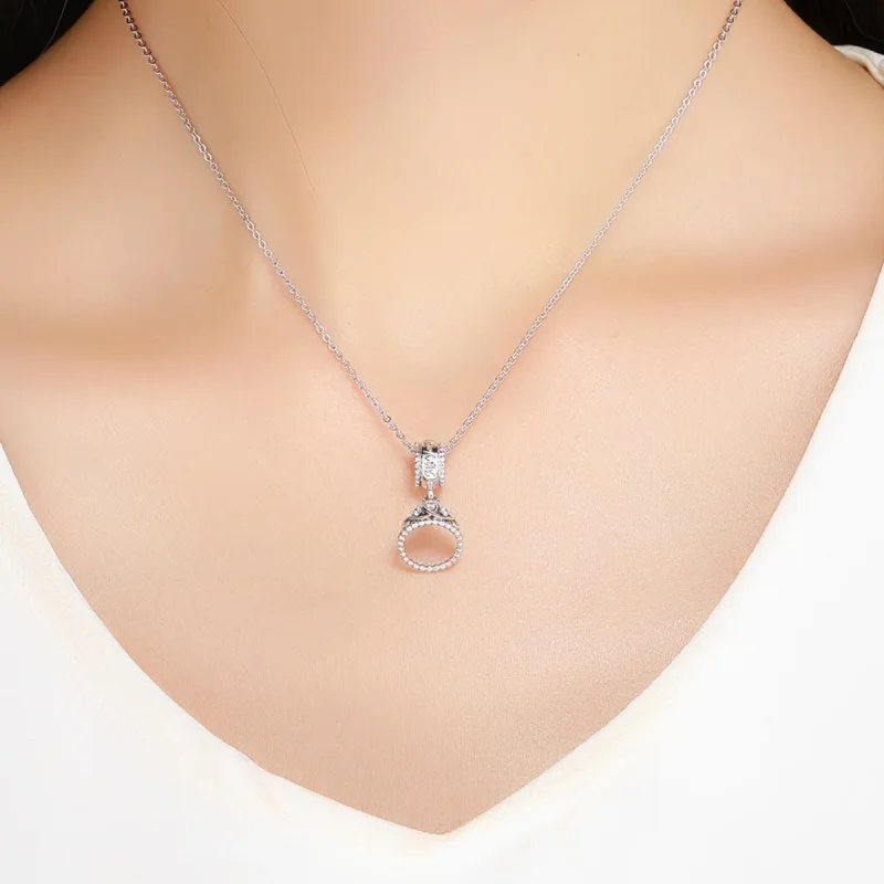 (kép) PANDORA típusú crown hercegnő függő charm - SCC739 - Megtekintés 5