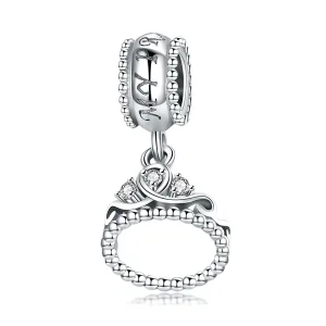 (kép) PANDORA típusú crown hercegnő függő charm - SCC739