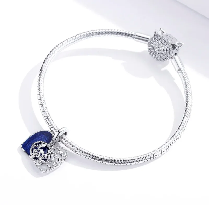 (kép) PANDORA típusú családi levelek függő charm - BSC293 - Megtekintés 4