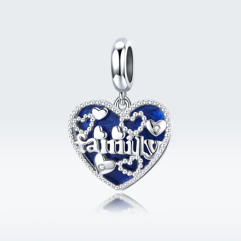 (kép) PANDORA típusú családi levelek függő charm - BSC293 - Megtekintés 5