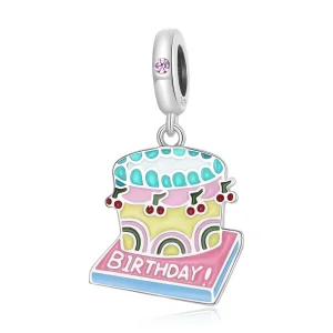 (kép) PANDORA típusú Cseresznye krém torta függő charm - SCC2230