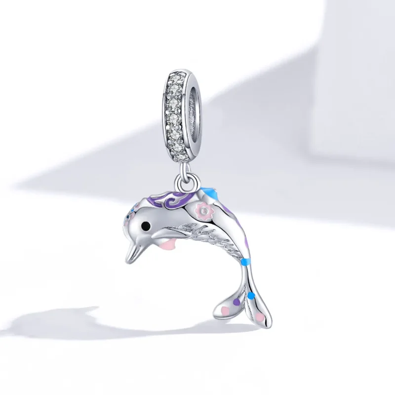(kép) PANDORA típusú Delfin függő charm - BSC159 - Megtekintés 2
