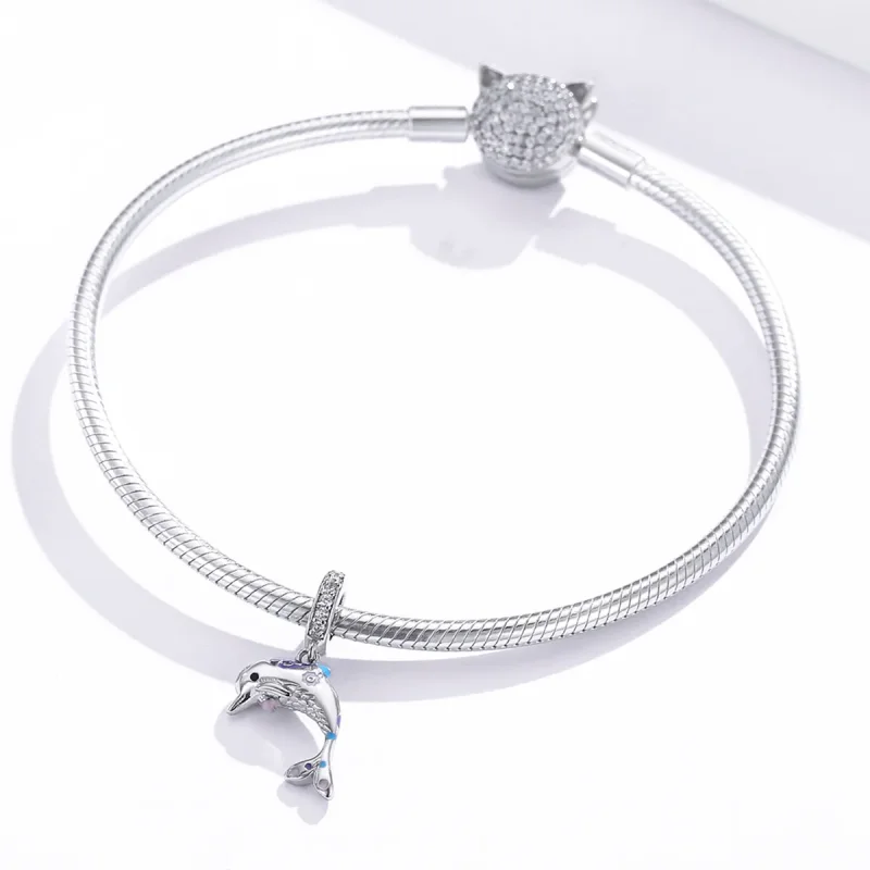 (kép) PANDORA típusú Delfin függő charm - BSC159 - Megtekintés 3