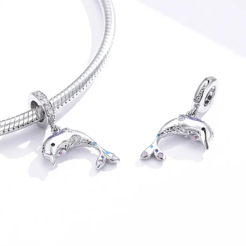 (kép) PANDORA típusú Delfin függő charm - BSC159 - Megtekintés 4