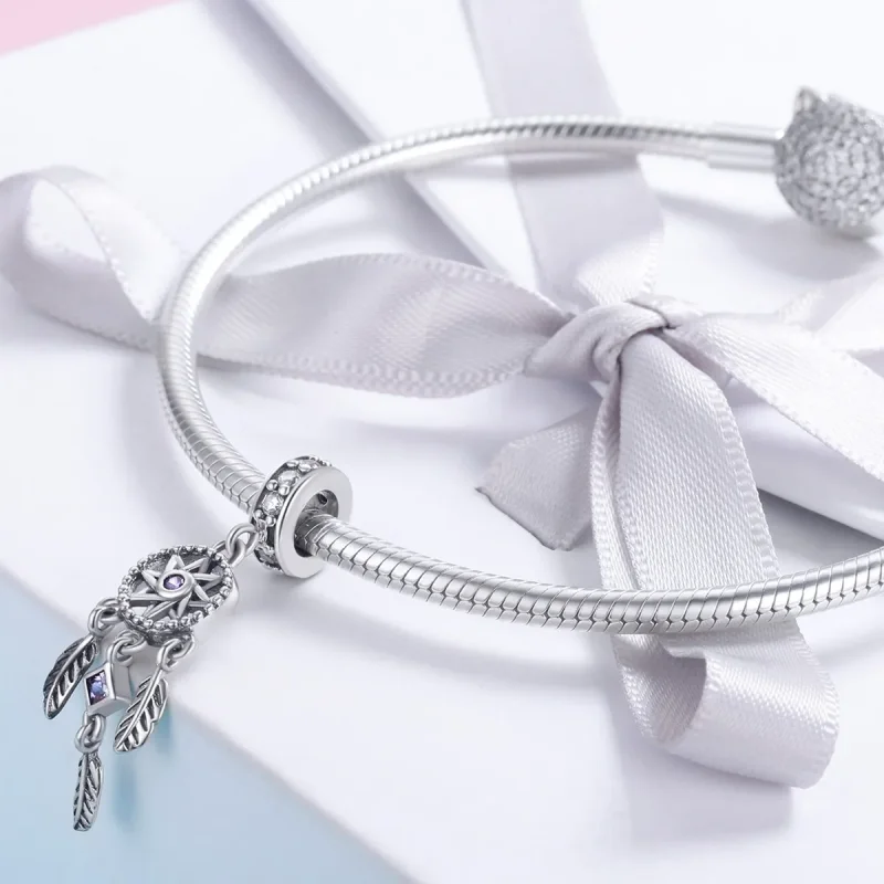 (kép) PANDORA típusú dreamcatcher függő charm - SCC841 - Megtekintés 4