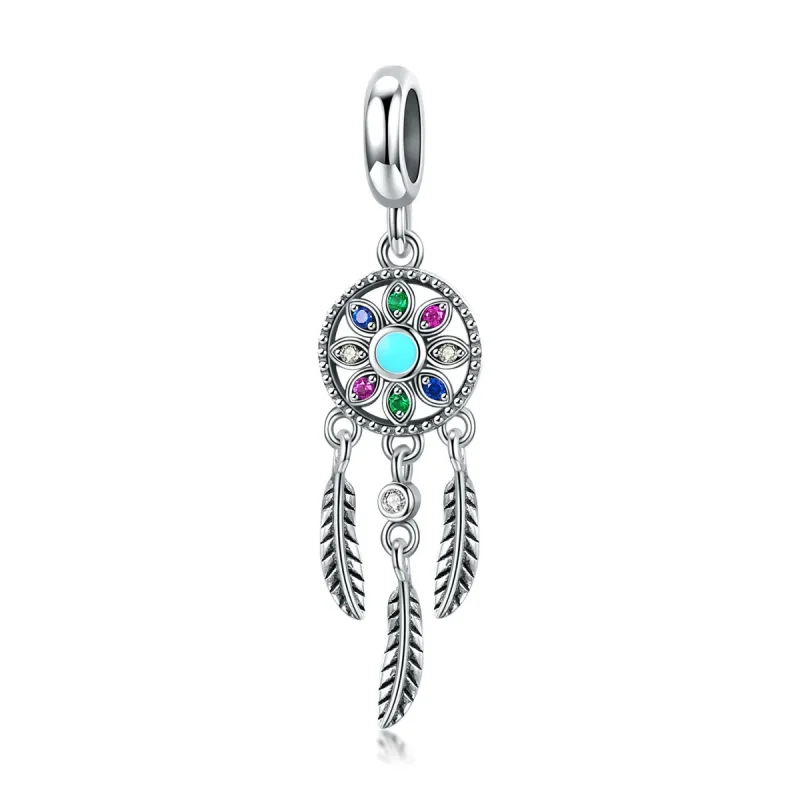 (kép) PANDORA típusú dreamcatcher függő charm - SCC961
