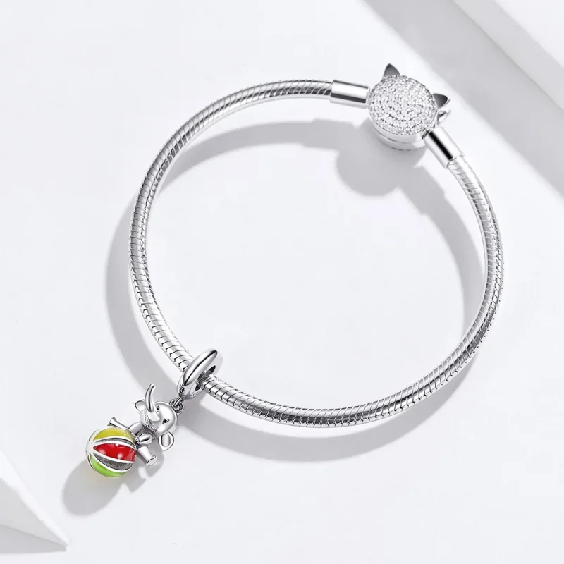 (kép) PANDORA típusú Elefánt függő charm - BSC091 - Megtekintés 3