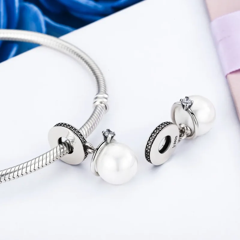 (kép) PANDORA típusú elegáns gyöngyök függő charm - SCC137 - Megtekintés 4
