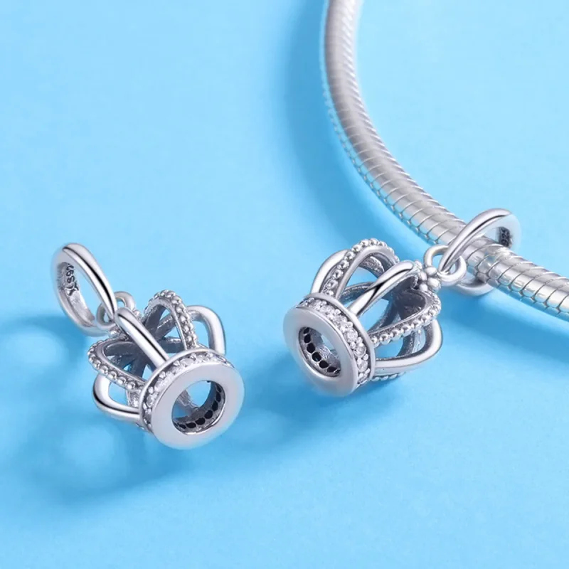 (kép) PANDORA típusú elegáns korona függő charm - SCC781 - Megtekintés 4