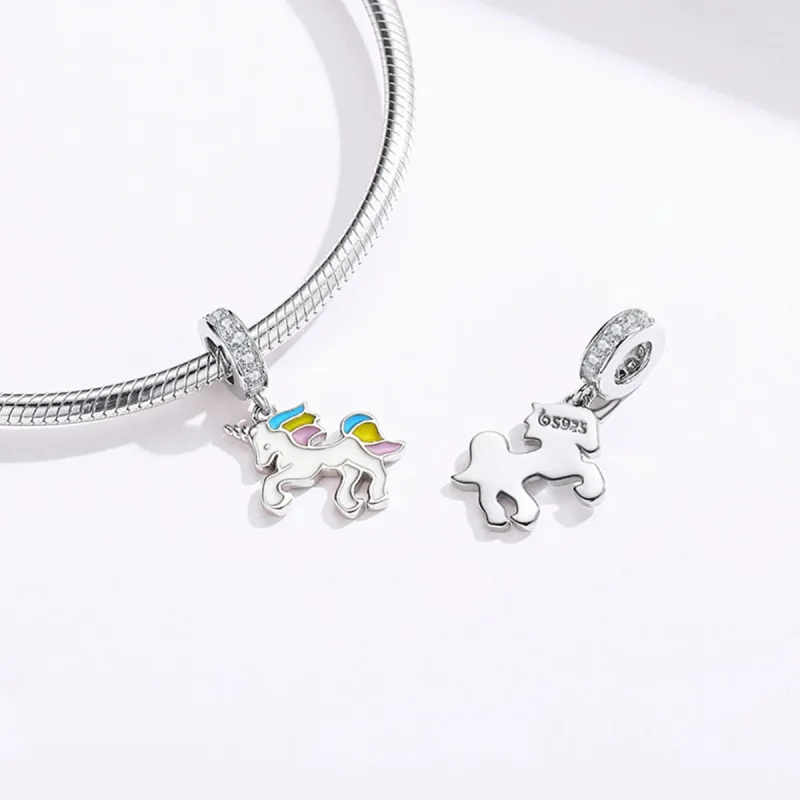 (kép) PANDORA típusú Fantasy egyszarvú függő charm - BSC075 - Megtekintés 4