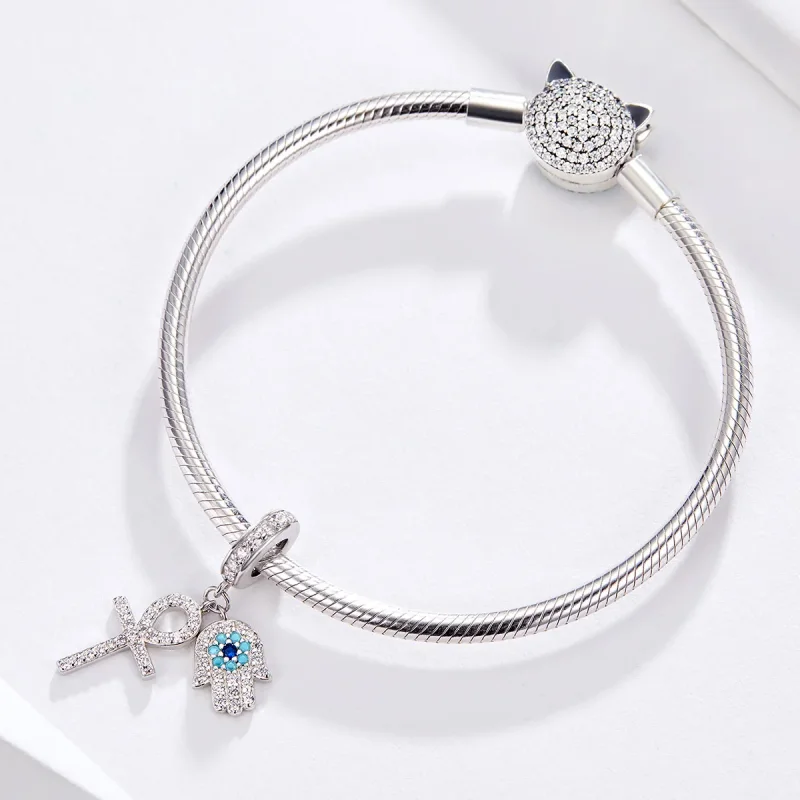 (kép) PANDORA típusú fatima keze függő charm - BSC084 - Megtekintés 3