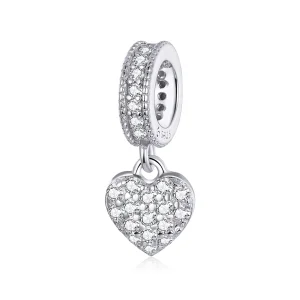 (kép) PANDORA típusú fényes szerelem függő charm - BSC211