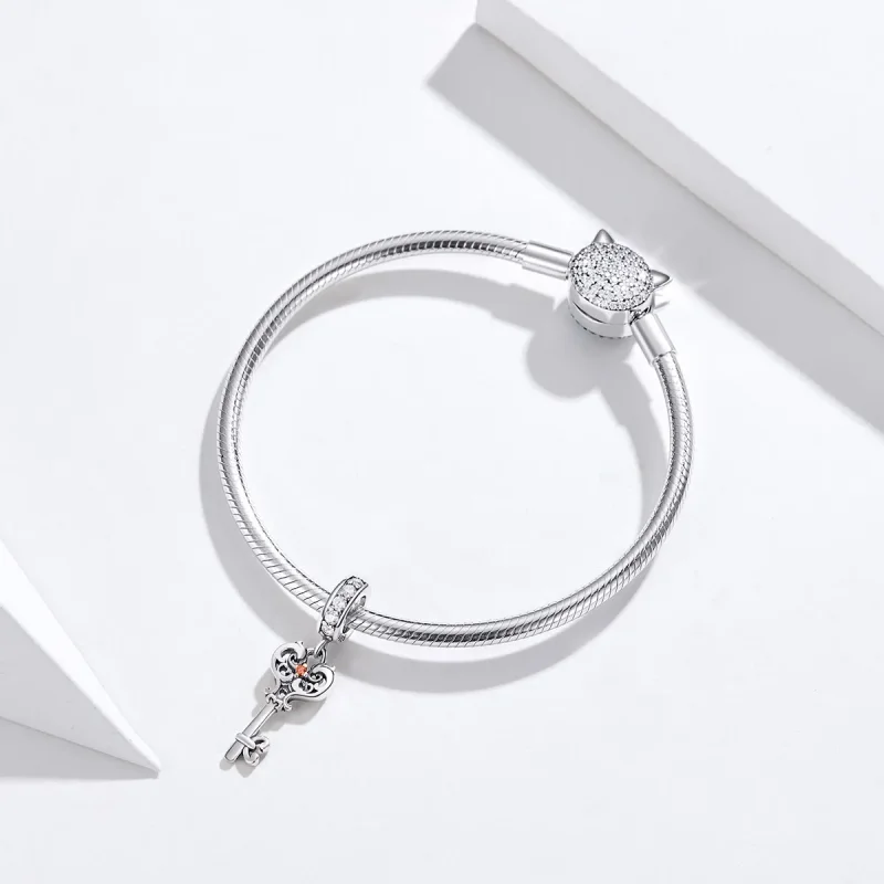 (kép) PANDORA típusú heartlock függő charm - BSC092 - Megtekintés 3