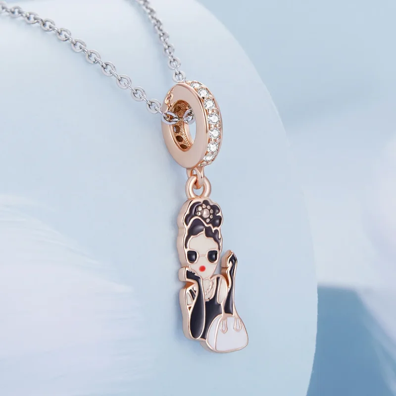 (kép) PANDORA típusú Hepburn istennő függő charm - BSC641 - Megtekintés 2
