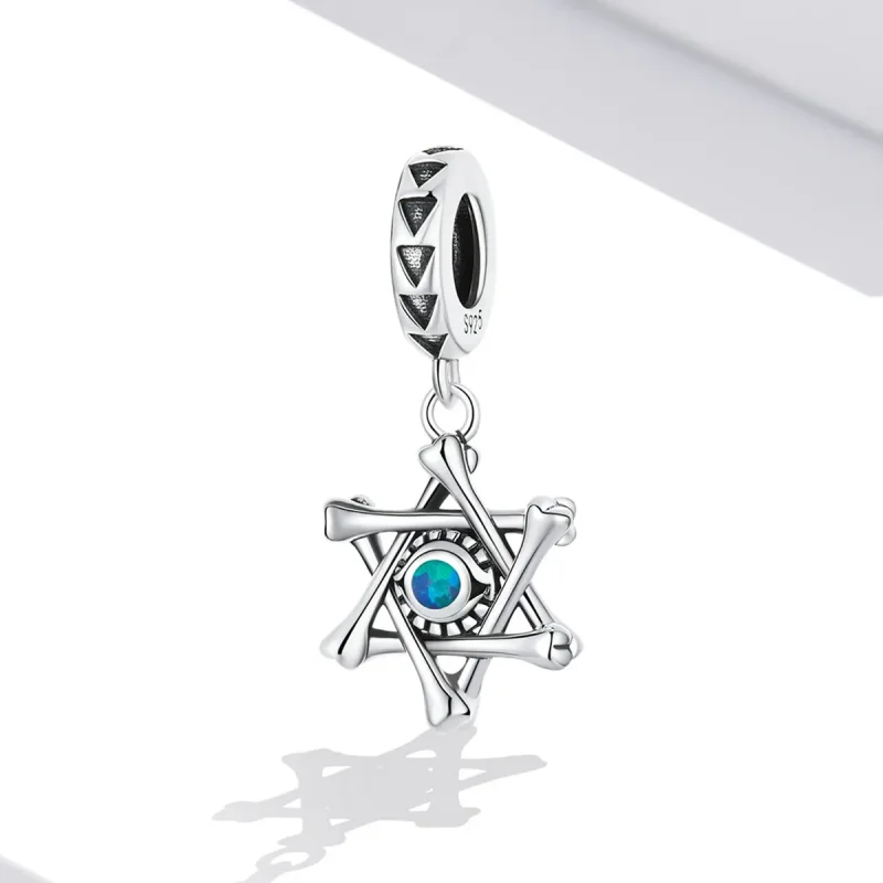 (kép) PANDORA típusú Hexagram ördögszem függő charm - SCC2174 - Megtekintés 2