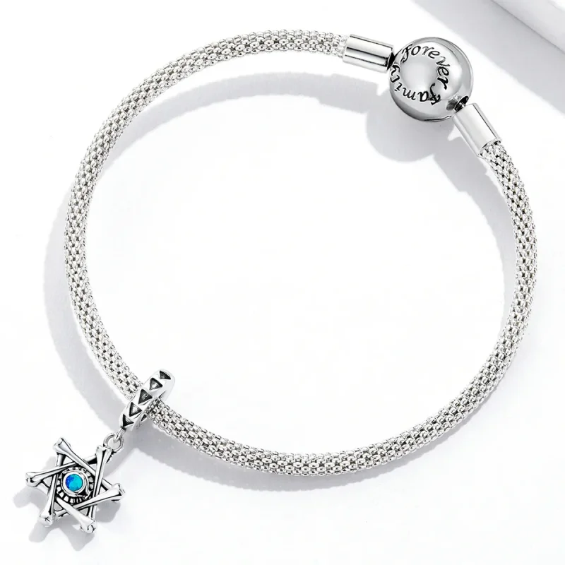 (kép) PANDORA típusú Hexagram ördögszem függő charm - SCC2174 - Megtekintés 3