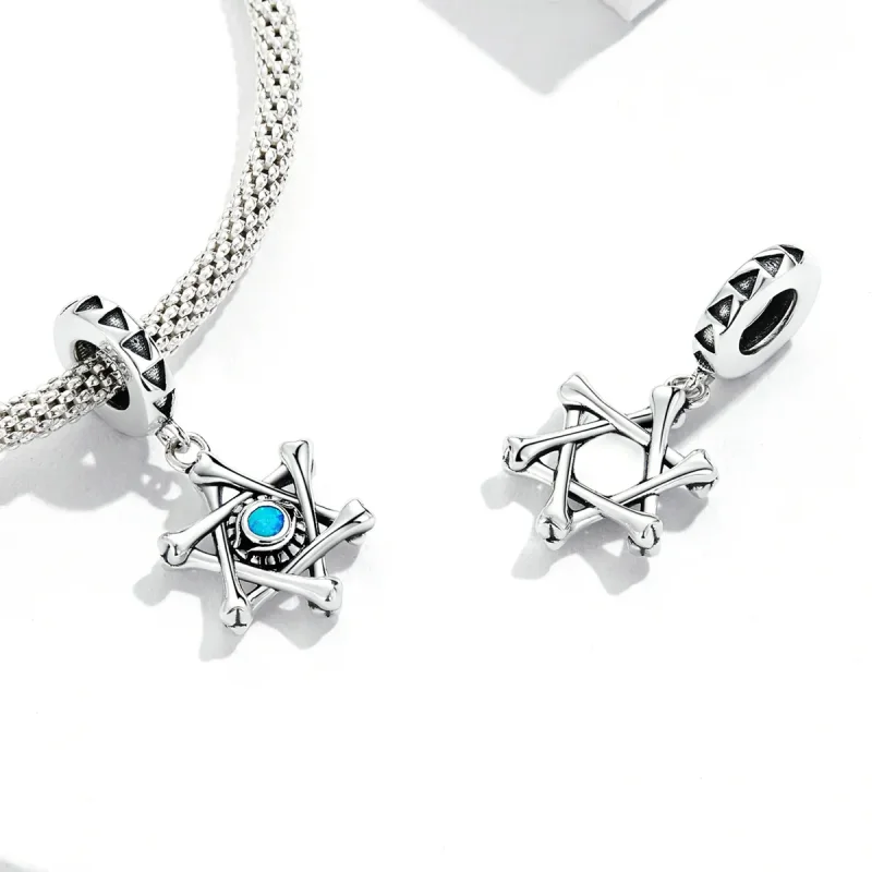 (kép) PANDORA típusú Hexagram ördögszem függő charm - SCC2174 - Megtekintés 4