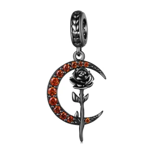 (kép) PANDORA típusú Hold rózsa függő charm - SCC2384