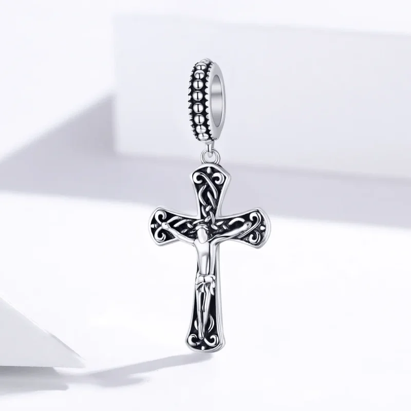 (kép) PANDORA típusú jézus keresztje függő charm - SCC1407 - Megtekintés 2
