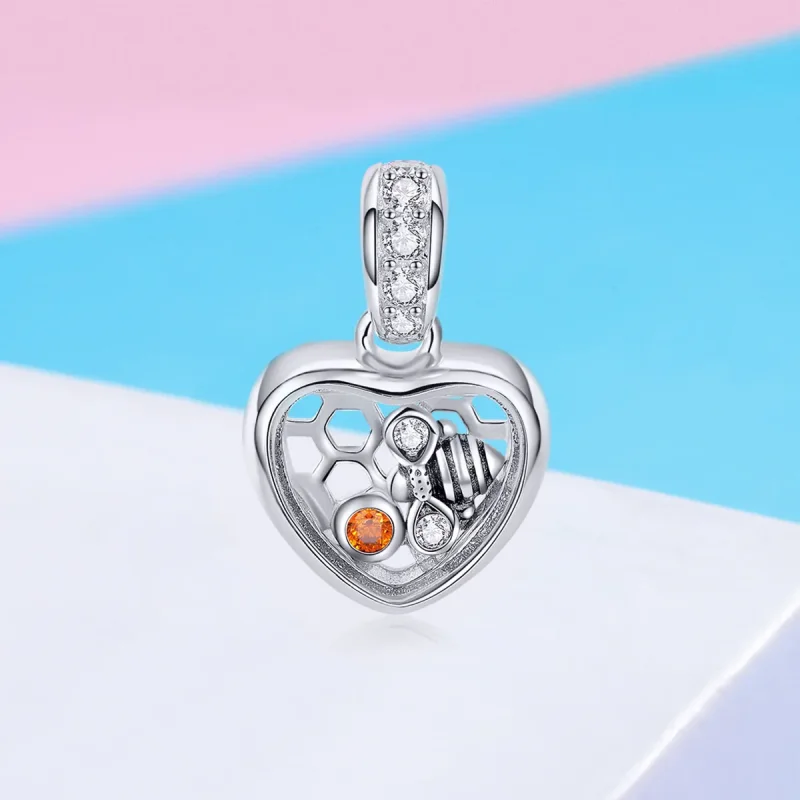 (kép) PANDORA típusú Kaptár szerelem függő charm - SCC870 - Megtekintés 2