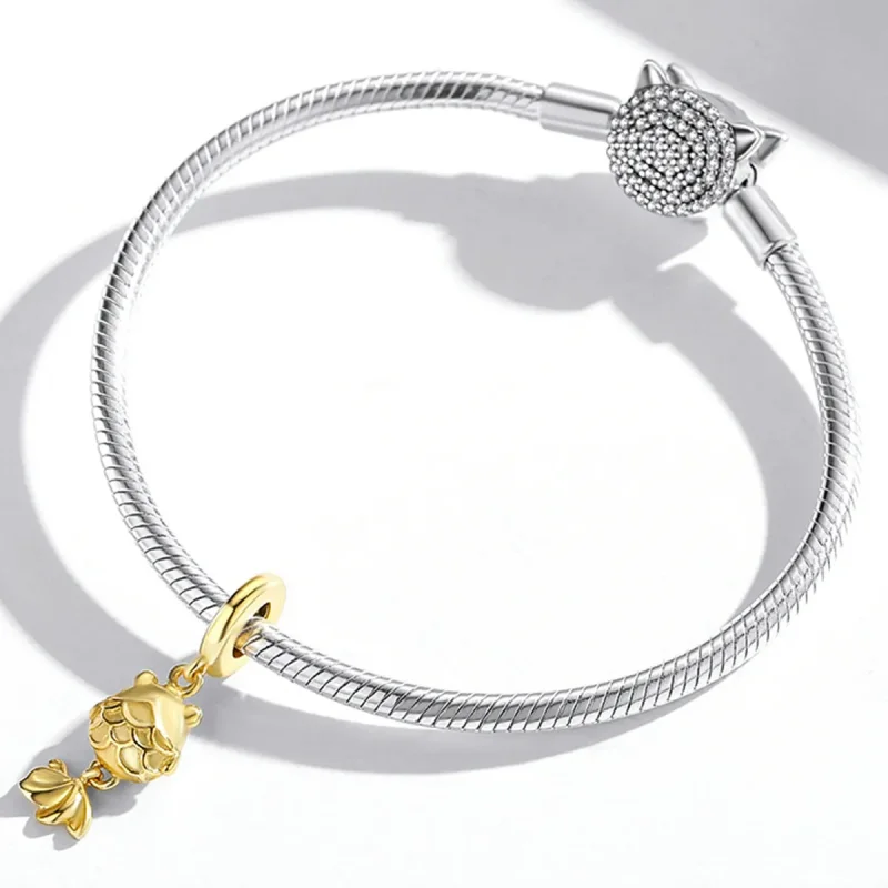 (kép) PANDORA típusú Kis aranyhal függő charm - SCC2048 - Megtekintés 3