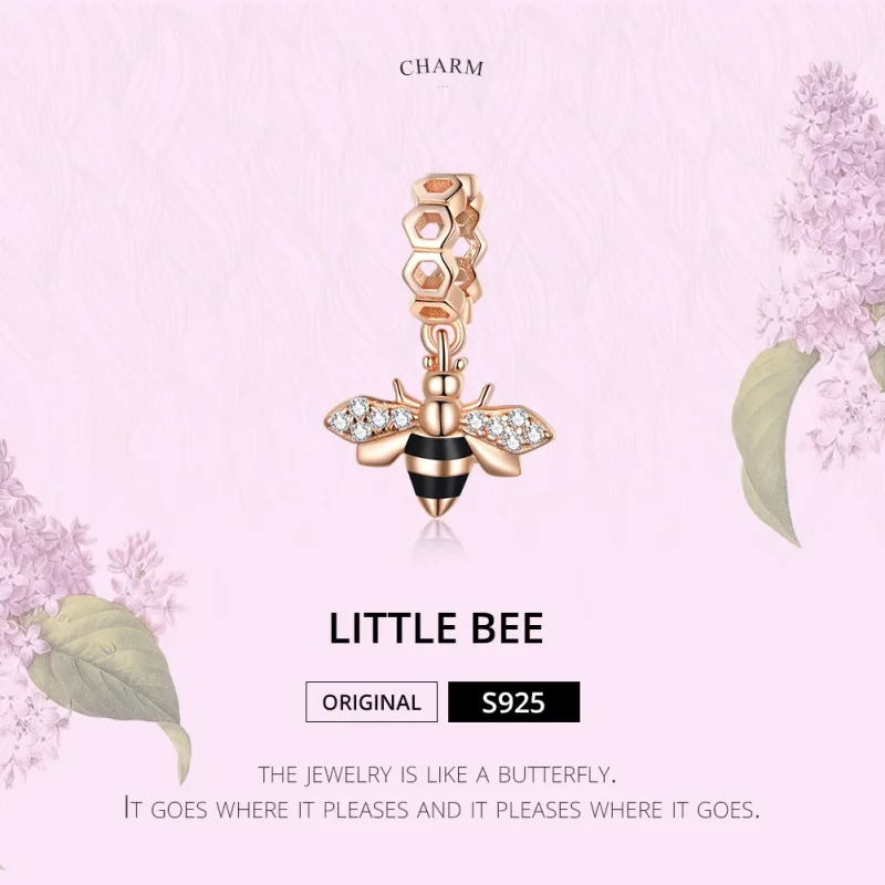 (kép) PANDORA típusú kis méh függő charm - BSC370 - Megtekintés 6